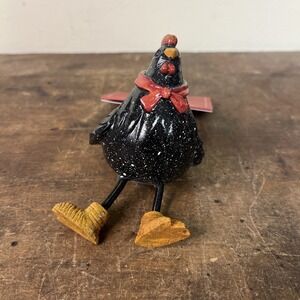 Red Shed Black Speckled Hen With Dangly Legs Chicken Christmas Ornament Funny